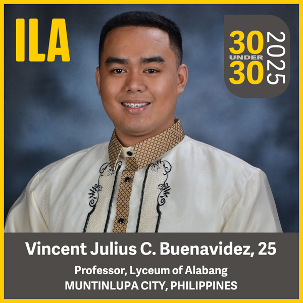 2025 ILA 30 under 30 Vincent Buenavidez