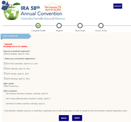 Registration Screen Shot