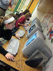 Students on computers